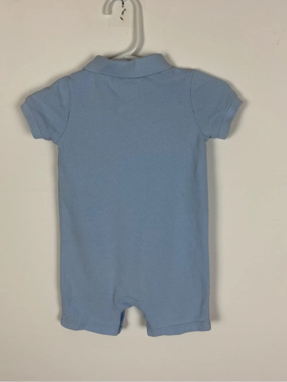 Ralph Lauren Baby Boy's Big Pony Cotton Mesh Polo Shortall Blue Size 6 Months